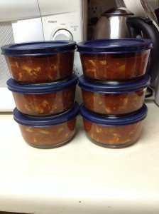 This recipe made seven big servings. Packed up the rest for the week. 