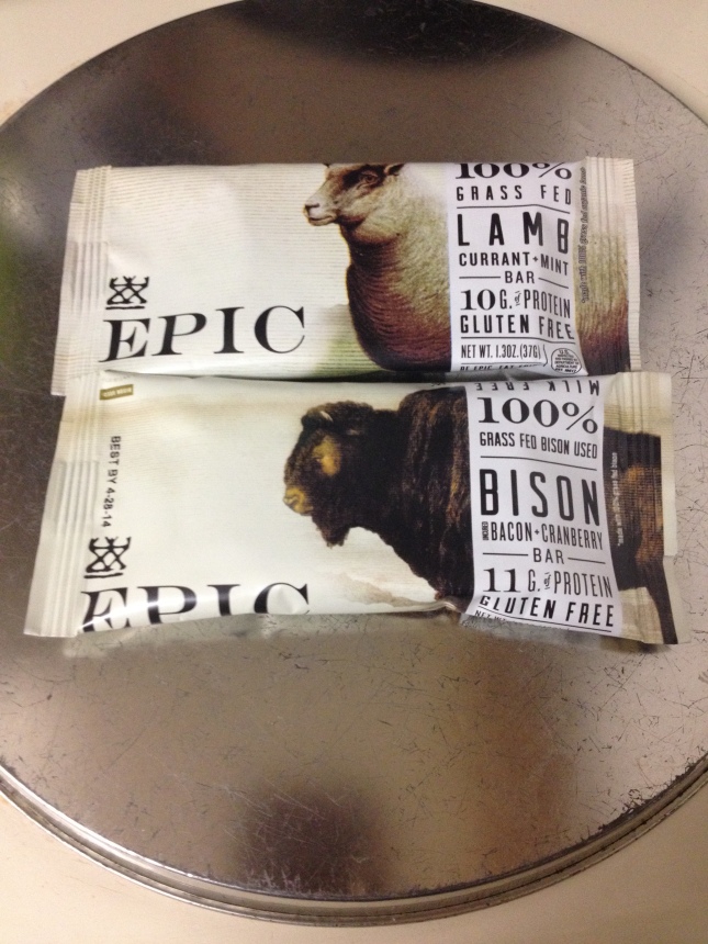 Bison and the new Lamb Epic bars. Delicious!