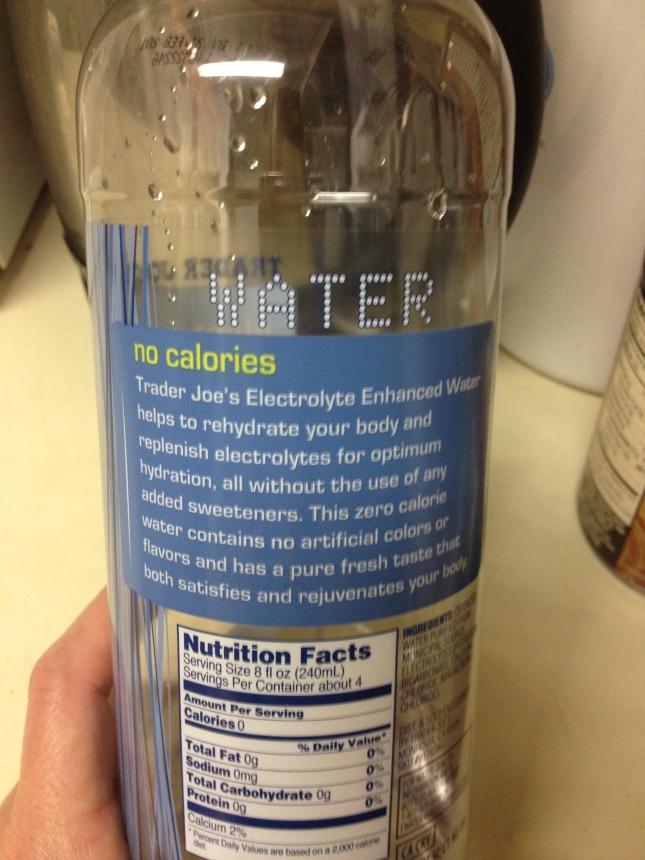Magic water enhanced with electrolytes. Because I was really thirsty. 