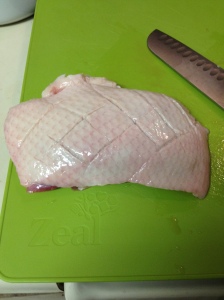 It's about the size of a chicken breast, really. 