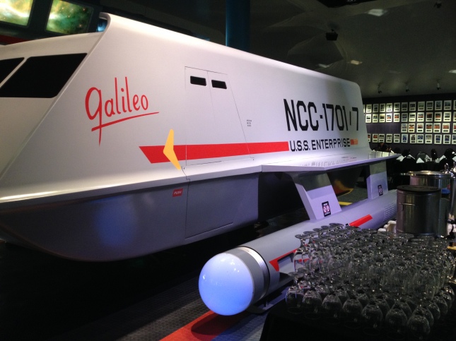 The Galileo shuttlecraft, used to go from the Enterprise to other ships or planets via the cargo bay (I think.) 